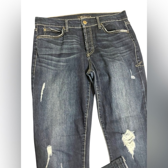 Anthropologie Level 99 Classic Blue Distressed Women Jeans Sz 28 - Picture 15 of 15